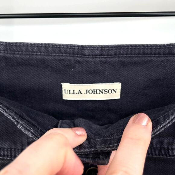 ULLA JOHNSON Ellis Jeans Charcoal Size 2 Black Gray Denim High Rise Kick Flare - Picture 16 of 16